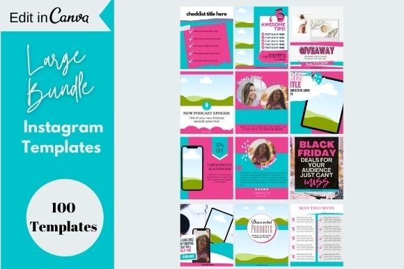 100 Aqua and Pink Instagram Templates for Your Brand