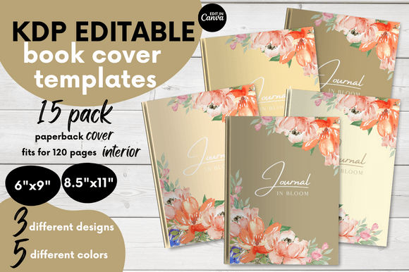 15 Book Cover Templates Bundle: Editable Designs for KDP