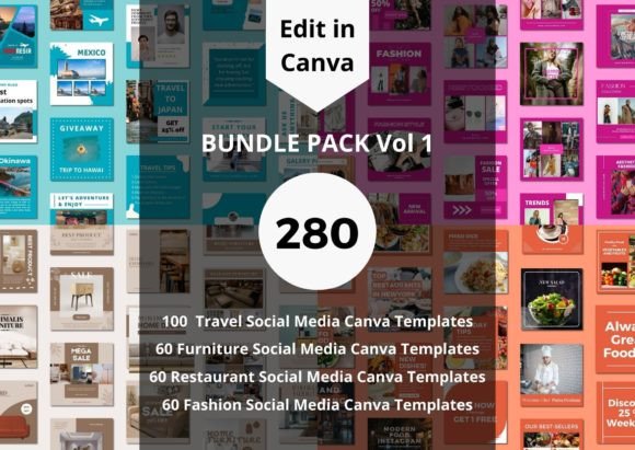 280 Social Media Canva Templates: Your All-in-One Branding Kit