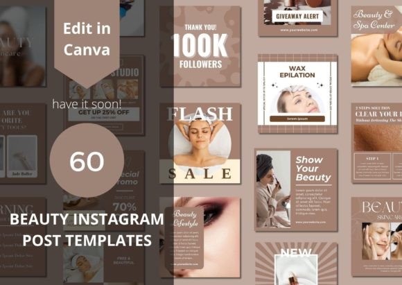 60 Beauty Social Media Canva Templates: Elevate Your Instagram