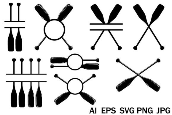 Boat Oars, Set of SVG Templates: A Designer's Toolkit
