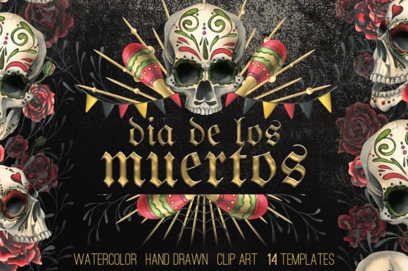 Día De Muertos Watercolor Templates: Infuse Authenticity into Your Designs
