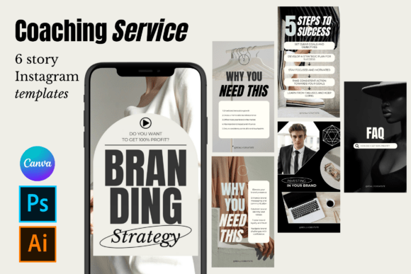 Elevate Your Brand with Refined Bold Coaching Story Templates