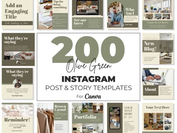 Elevate Your Feed: Mastering the Olive Green Instagram Canva Templates