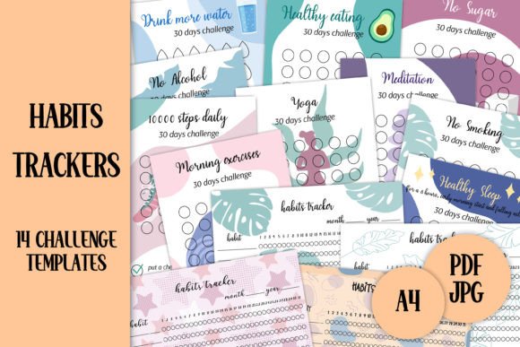 Habits Trackers Templates: Your A4 Planners for a Healthier Routine