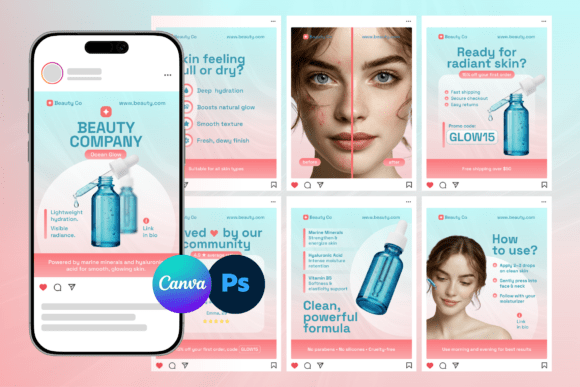 Modern Beauty Cosmetic Instagram Post Templates