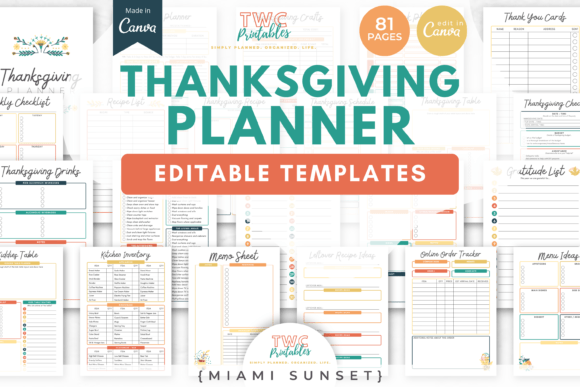 Organize Your Feast with Thanksgiving Planner Canva Templates 8