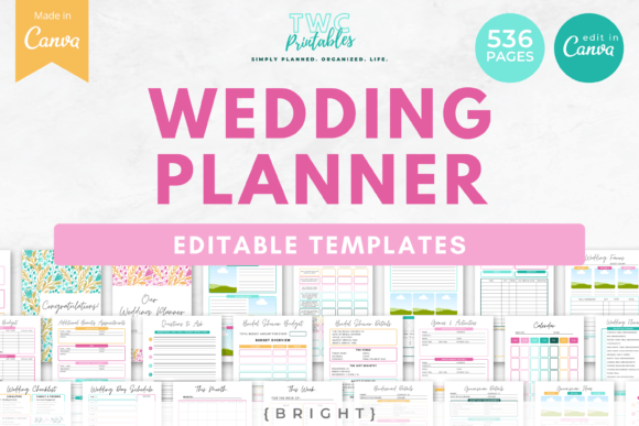 Wedding Planner Canva Templates: Your Bright & Bold Binder